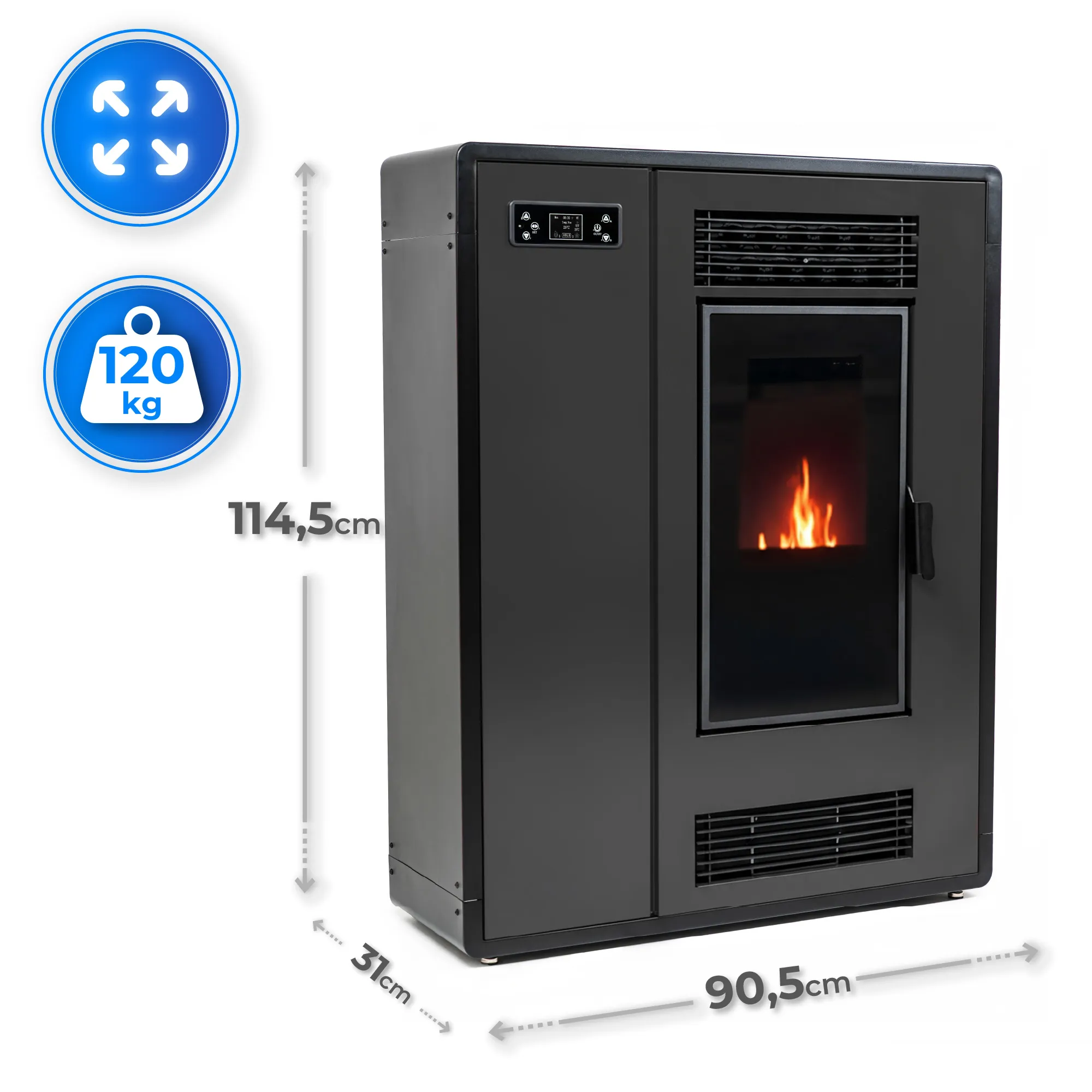 Спецификация на печката THUNDER ARIA-BLACK 12 kW