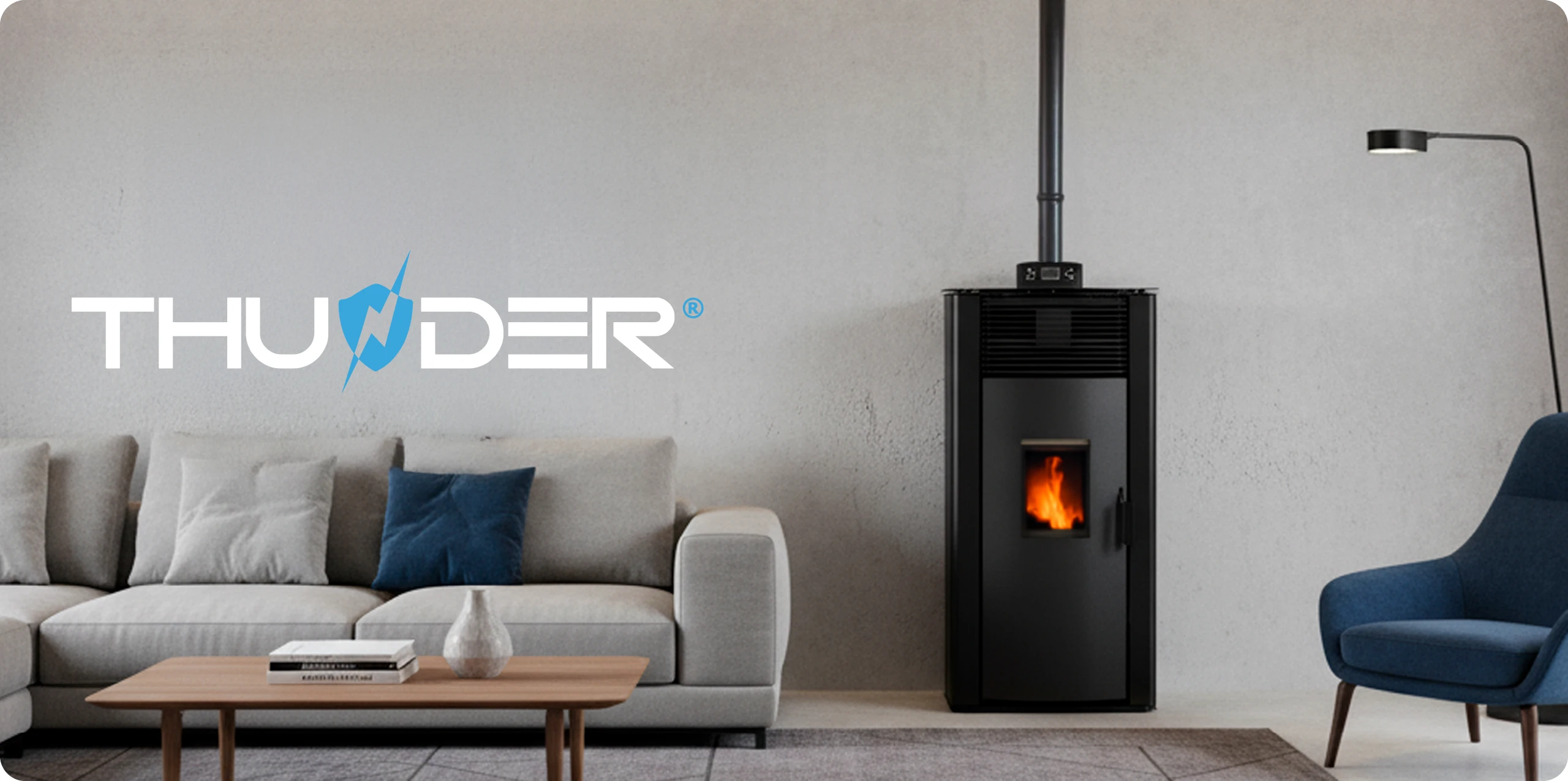 Самостоятелна печка на пелети 12kW – THUNDER ARIA-BLACK