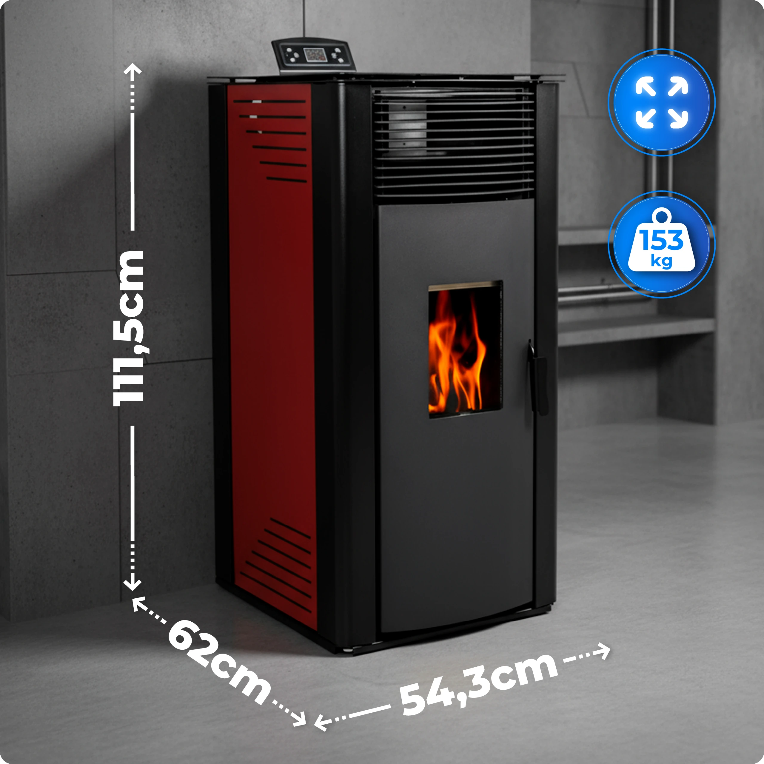 Спецификация на печката THUNDER GAREN-RED 12 kW