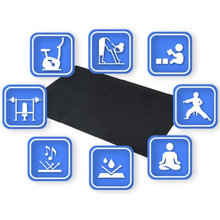 Черен пъзел за упражнения 60x60cm THUNDER