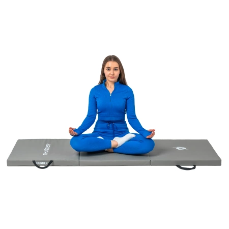 Сива гимнастическа постелка 180x60x4 THUNDER