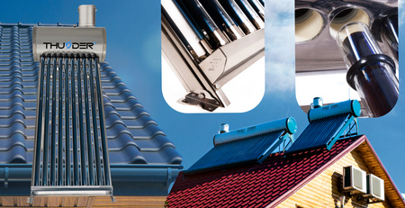 Слънчев колектор THUNDER без налягане с резервоар 100L