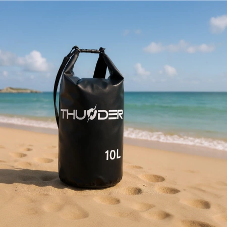 Черна водоустойчива чанта 10 L THUNDER