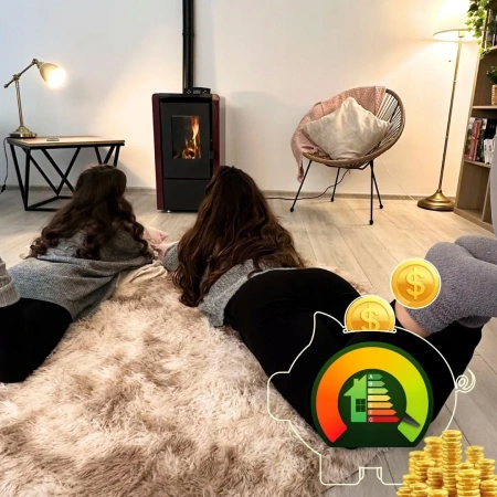 Пелетна камина LEYLA RED 6,3 kW