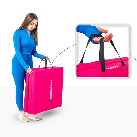 Розова гимнастическа постелка 180x60x5 THUNDER