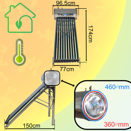 Соларен колектор под налягане с резервоар THUNDER 100 L