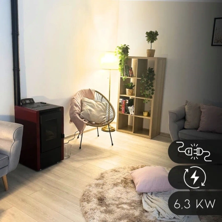 Пелетна камина LEYLA RED 6,3 kW