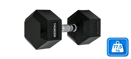 Шестоъгълен дъмбел 17,5 kg THUNDER