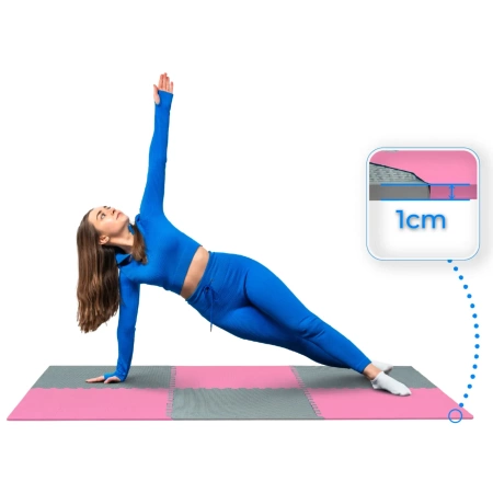 Розов-сив пъзел за упражнения 60x60cm THUNDER