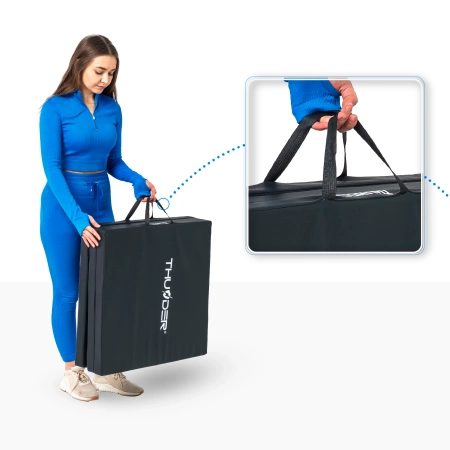 Черна гимнастическа постелка 180x60x5 THUNDER