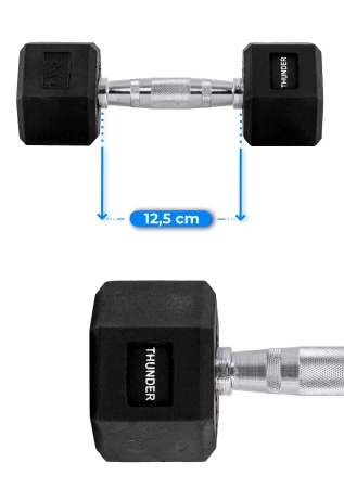 Шестоъгълен дъмбел 5 kg THUNDER