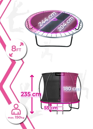 Батут THUNDER INSIDE ULTRA 8FT (244 cm) PINK